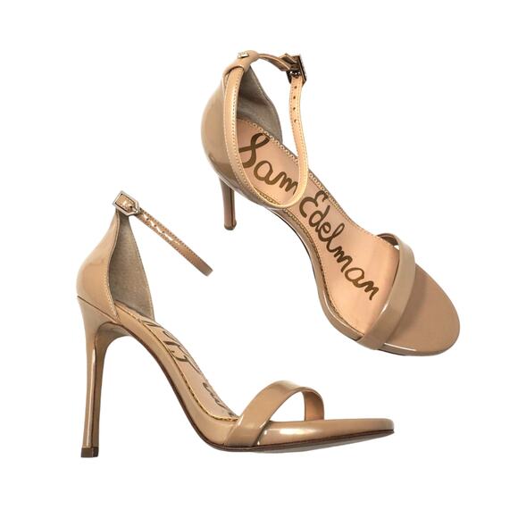Sam Edelman Ariella High Heel Strappy Open Toe Sandals Nude Leather Tan Size 8 - Picture 1 of 10
